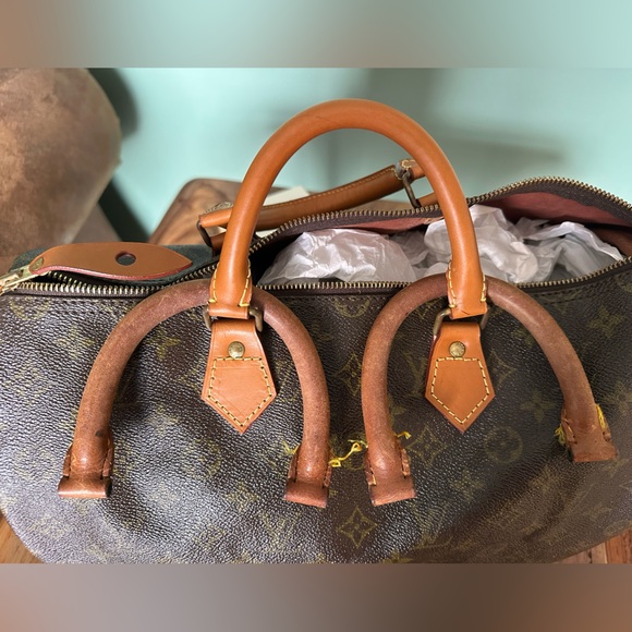 Louis Vuitton Speedy 35 Satchel Brown Monogram Bag AUTHENTIC REFURBED OLD “SD” - Picture 11 of 17
